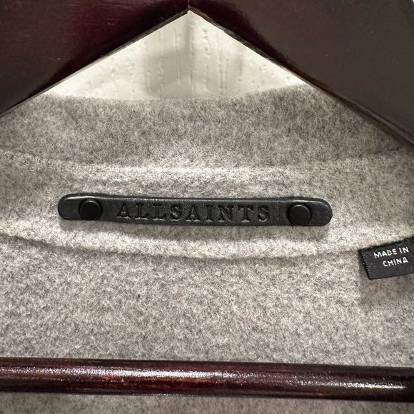 All Saints Grey Wool Belted Coat – US 4 - Picture 4 of 10